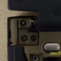 The hinge on this side is in good working order, as compared to the other side.