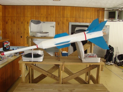 Big White Rocket in Garage (908)