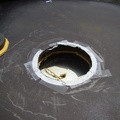 Hole is cut for the solar vent.
