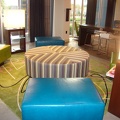 the lounge area in the Aloft hotel