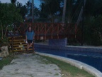 standing at the one bridge at the resort....welcome to the Dreams at Punta Cana