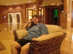 chilling in the main lobby at the resort