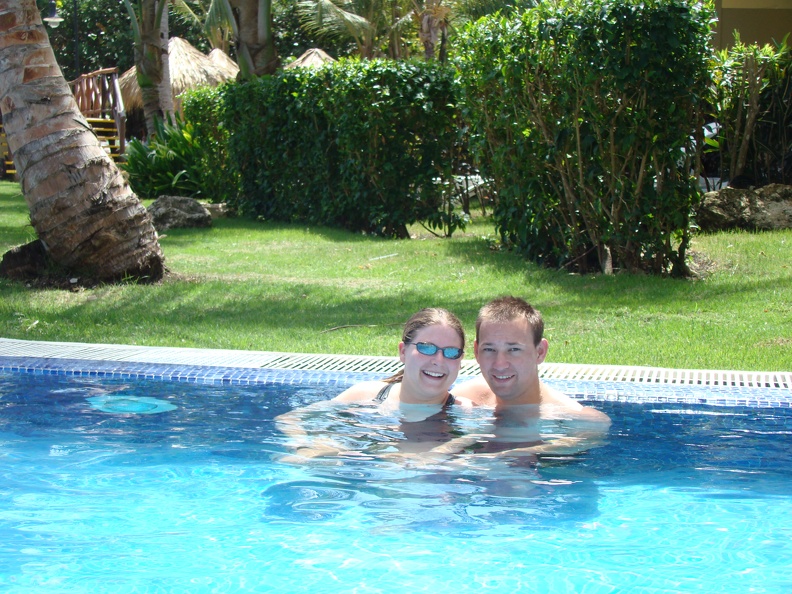 Robin and John in pool